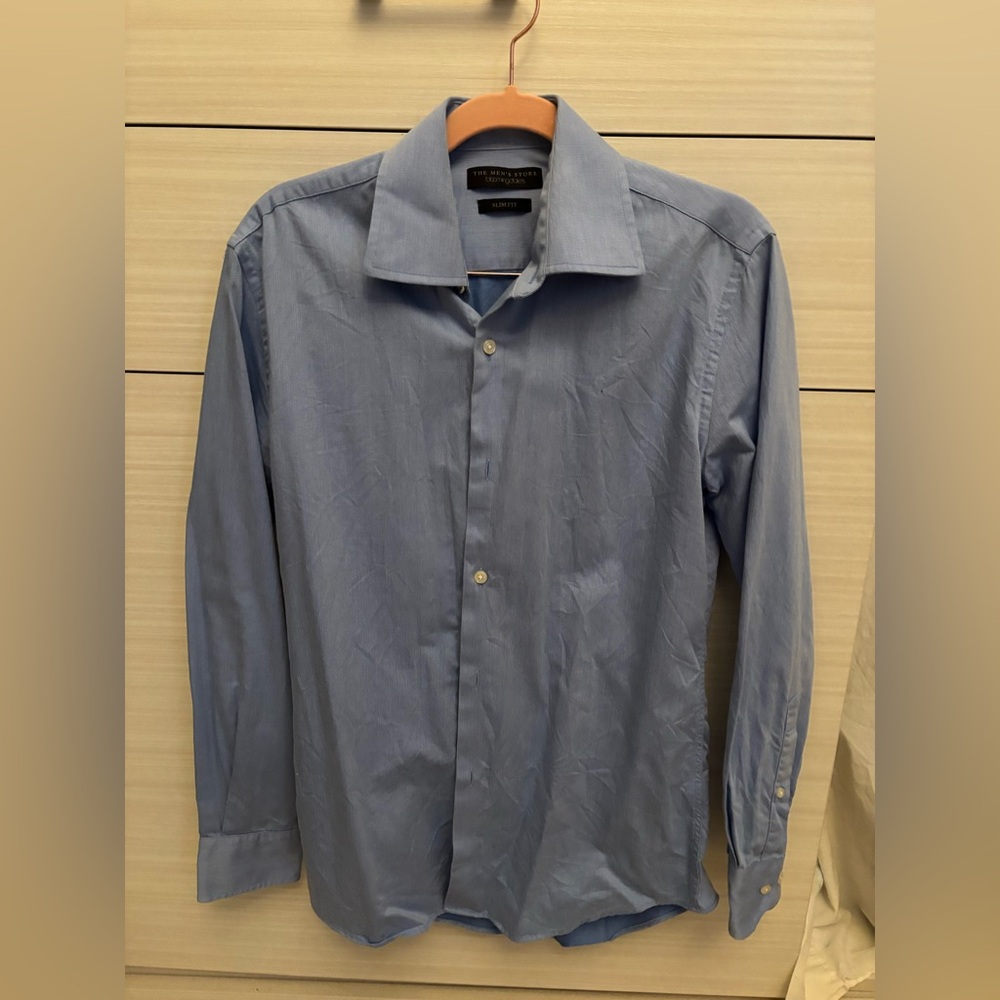 🌹Bloomingdale's Slim Fit Button Down Light Blue Dress Shirt